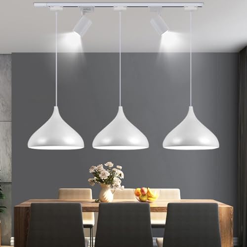 MEVZHH Kronleuchter, Industrielles Retro Käfig Anhängerlicht - Matt Schwarzes Alumisingle Head Led Kronleuchter Für Kücheninsel, Esszimmer, Bar (Glühbirne Nicht Enthalten) 5000K Cool White, Verstellba von MEVZHH