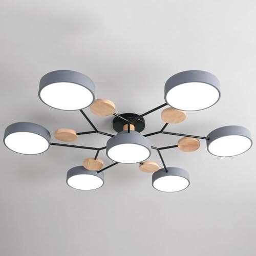 MEVZHH Kronleuchter, Modern Holz Led Semi Fmount Deckenbeleuchtunordic Molecule Weiß Nahe An Deckenbeleuchtuwohnzimmer Deckenbeleuchtufür Schlafzimmer Esszimmer Büro Küche/Grau/7 Licht MEVZHH Kronleuchter, Modern Holz Led Semi Fmount Deckenbeleuchtunordic Molecule Weiß Nahe An Deckenbeleuchtuwohnzimmer Deckenbeleuchtufür Schlafzimmer Esszimmer Büro Küche/Grau/7 Licht von MEVZHH