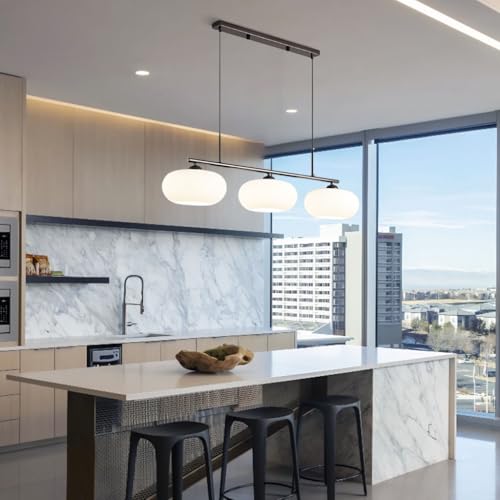 MEVZHH Kronleuchter, Moderne 3-Licht-Glas-Hängelame27 Gerade Reihe Verstellbare Esszimmer Hängelamcremersimmon Hängelamnordic Restaurant Kronleuchter Für Wohnzimmer Esszimmer Schlafzimmer Küche/Schwar MEVZHH Kronleuchter, Moderne 3-Licht-Glas-Hängelame27 Gerade Reihe Verstellbare Esszimmer Hängelamcremersimmon Hängelamnordic Restaurant Kronleuchter Für Wohnzimmer Esszimmer Schlafzimmer Küche/Schwar von MEVZHH