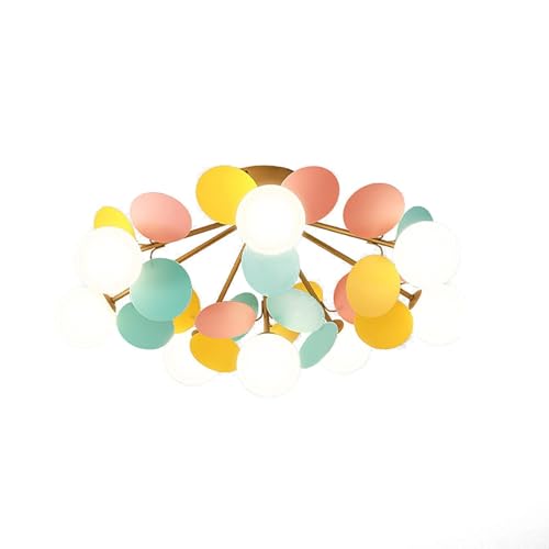 MEVZHH Kronleuchter, Moderner-Kronleuchter, Mitte Des Jahrhunderts 8-Lichter Kronleuchter Mit Weißem Globus Glasschatten Art Decor Deckenleuchte Für Wohnzimmer/Weiß/72 * 38 cm (28 * 15 Zoll) von MEVZHH