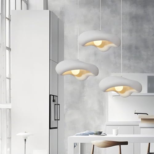 MEVZHH Kronleuchter, Retro Japanische Esszimmerpen Wabi-Sabi Stil Hängelammoderner Esstisch Hängelicht Für Küchenlamschlafzimmer E27 Nordische Deckenleuchte 3 Köpfe/Weiß von MEVZHH