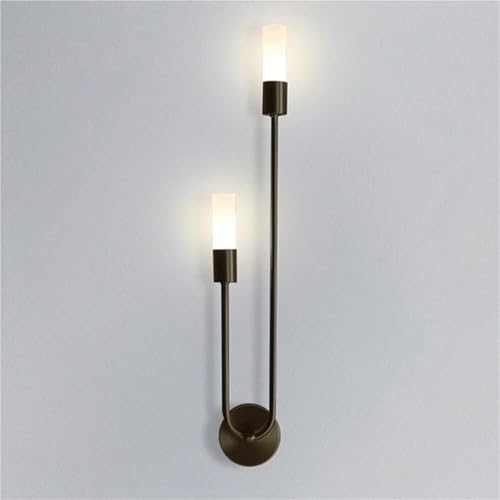 MEVZHH Kronleuchter, U-Form Lineare Wandleuchte Mit Milch Acryl Schatten, Moderne Hardwired Wall Sconce, Indoor Wandlammit G9 Eitelkeit Lichter Für Schlafzimmer, Bettseite, Esszimmer, Flur/Schwarz von MEVZHH
