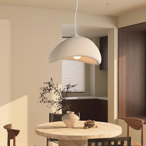 MEVZHH Kronleuchter, Wabi-Sabi Blaiken Brahängelamrestaurant Hängelammoderne Einfache Creme Kronleuchter E27 Verstellbare Dekohängelamwohnzimmer Schlafzimmer Hängelampe﻿/20 cm von MEVZHH
