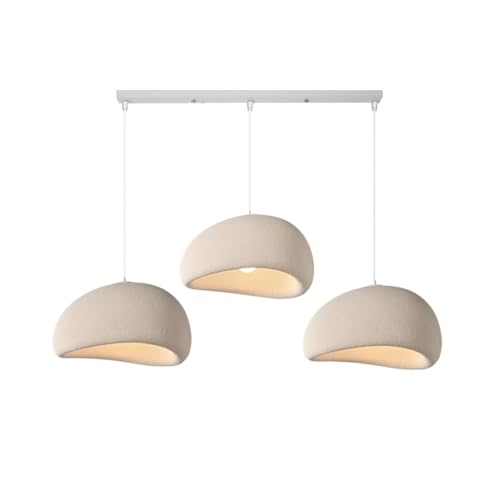 MEVZHH Kronleuchter, Wabi-Sabi Polystyrol Anhängerlicht Kreatives Esstisch Hängelame27 Nordische Moderne Kronleuchter 3 Lichter Innenbeleuchtueinstellbare Heimdekor Für Esszimmer Küche Insel Licht/A-B von MEVZHH