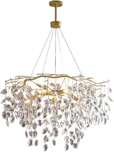 MEVZHH Kronleuchter,Deckenleuchte Hängelampe, Kronleuchter Deckenleuchte Modern - Zweig Deckenleuchte,Kompatibel Mit Wohnzimmer Schlafzimmer,Kupfer Kristall Kronleuchter,Höhenverstellbares Hängelicht MEVZHH Kronleuchter,Deckenleuchte Hängelampe, Kronleuchter Deckenleuchte Modern - Zweig Deckenleuchte,Kompatibel Mit Wohnzimmer Schlafzimmer,Kupfer Kristall Kronleuchter,Höhenverstellbares Hängelicht von MEVZHH