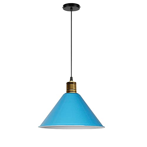 MEVZHH Kronleuchter,Kreative Hutförmige Metall Hängelampepenschirm,American Country Style Kronleuchter,E27 Base Single-Headnderlicht,Balkon Scheune Korridor Dekobeleuchtungen,/Blau/35 cm MEVZHH Kronleuchter,Kreative Hutförmige Metall Hängelampepenschirm,American Country Style Kronleuchter,E27 Base Single-Headnderlicht,Balkon Scheune Korridor Dekobeleuchtungen,/Blau/35 cm von MEVZHH