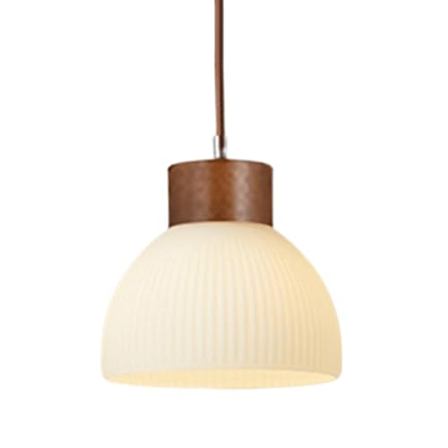 MEVZHH Kronleuchter,Kreativersönlichkeit Gummi Holz Glas Kleine Hängelampe,Japanischer Retro-Stil Kronleuchter,E27 Basis Einkopf Hängelicht,Bedside Bar Restaurant Dekobeleuchtungen/B von MEVZHH