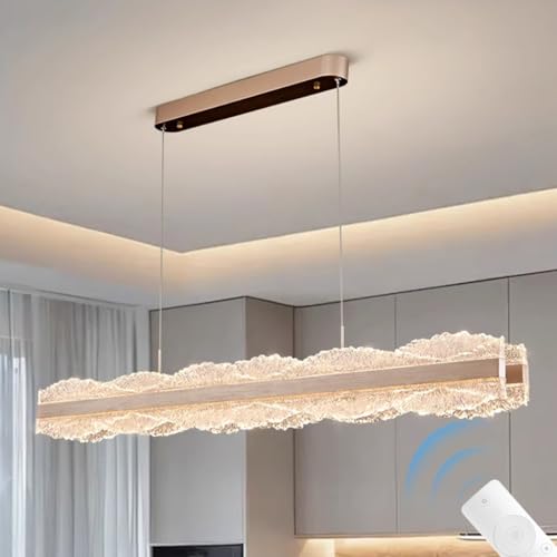 MEVZHH Kronleuchter,Led Dimmbares Hängelicht, Moderne Hängelampe, Metall Acryl Deluxed Basemalistischer Kronleuchter,Deckenleuchte Für Wohnzimmer Schlafzimmer Esstisch/120 cm von MEVZHH