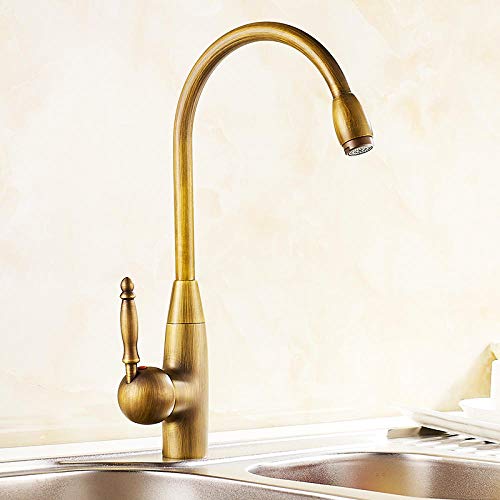 MEVZHH Küchenhahne, Antike Bronzehahn Für Küchenmischer Mit Keramischen Kaltend Heißen Küchenwaschbecken Wassermischer MEVZHH Küchenhahne, Antike Bronzehahn Für Küchenmischer Mit Keramischen Kaltend Heißen Küchenwaschbecken Wassermischer von MEVZHH