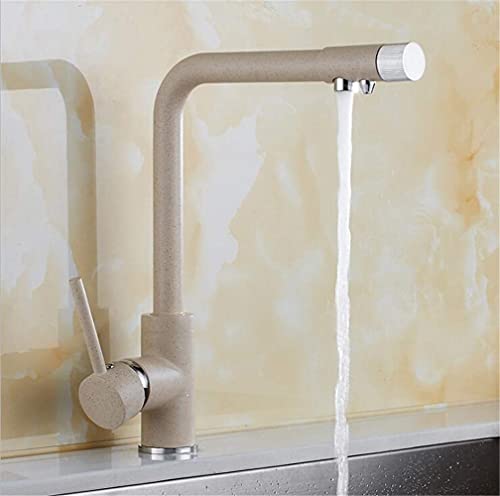 MEVZHH Küchenhahne, Chrome Küche Waschbecken Wasserhahn 360 Drehen Drehhahn Mischer Single Single Loch 3 Way Mixer Hahn Trinkwasser Filterhahn/Beige Mit T MEVZHH Küchenhahne, Chrome Küche Waschbecken Wasserhahn 360 Drehen Drehhahn Mischer Single Single Loch 3 Way Mixer Hahn Trinkwasser Filterhahn/Beige Mit T von MEVZHH