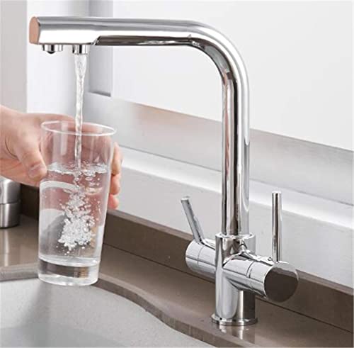 MEVZHH Küchenhahne, Massiv Messischwarz Für Küche Deck Montiert Wasserfilter Hahn Drei Wege Waschbecken Mixer 3 Wege Küchenhahn Trinkwasser Filterhahne/Chrome MEVZHH Küchenhahne, Massiv Messischwarz Für Küche Deck Montiert Wasserfilter Hahn Drei Wege Waschbecken Mixer 3 Wege Küchenhahn Trinkwasser Filterhahne/Chrome von MEVZHH