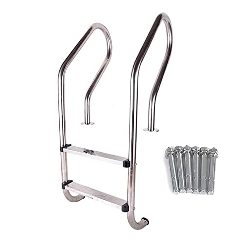 MEVZHH Leitern, Edelstaklapptauchleiter Marine Yacht Schwimmbad Leiter Edelstahl, Heavy Duty Rutschfeste Pools Schritte Für Indoor/Outdoor/Bad Pavillon/Wasserpark Verwendung, Last - 150Kg (3-Sch von MEVZHH