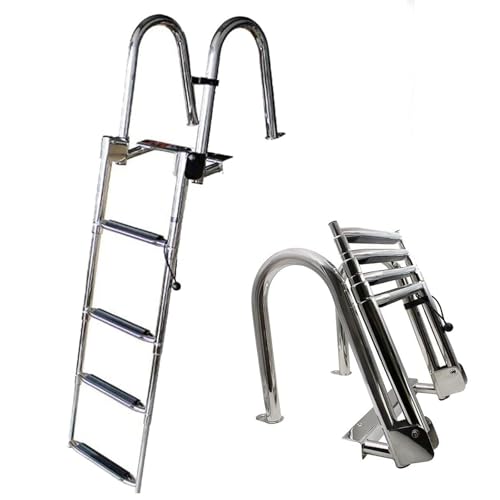 MEVZHH Leitern, Im Freien Über Boden Pool Leiter, 4 Schritterutsch Pools Leiter, Heavy Duty Leiter, Max Belastbarkeit 200Kg, Für Den Hinterhof von MEVZHH
