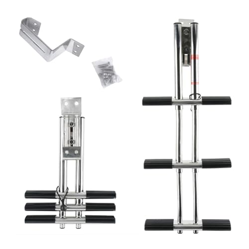 MEVZHH Leitern, Klappbar Fischerei Bass Bootsleiter Mit Mount Strap,Kop 3-Schritt Dock Leiter, Für Marine Yacht, Pontond Swimmingpool MEVZHH Leitern, Klappbar Fischerei Bass Bootsleiter Mit Mount Strap,Kop 3-Schritt Dock Leiter, Für Marine Yacht, Pontond Swimmingpool von MEVZHH