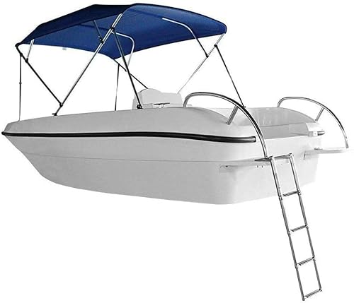 MEVZHH Leitern, Klappbare Dock Bootsleiter 3/4 Schritte Mit Halterungsgurt, Klappbar Für Yacht Marine Hinteren Einponton Schwimmbad, 440Lbs Kapazität (Eine Farbe 3 Schritte)/Eine Farbe/4 Schritte von MEVZHH