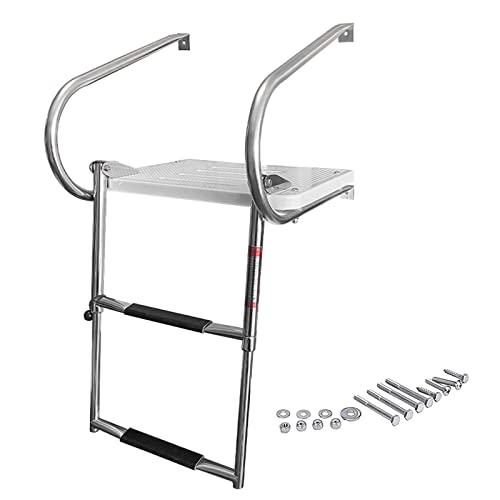 MEVZHH Leitern, Ponton Boot Leiterter Deck Mit Glasfaserplattform & Komplette Kits, Klappbareskop Für Bassboot, Fischerei Schwimmbad (2Step) von MEVZHH