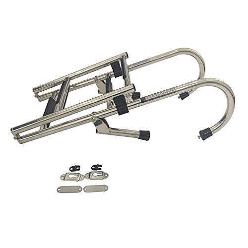 MEVZHH Leitern, Schwimmbad Sicherheit Handgelenk Kit Faltbare 4 Schritt Bootsleiter Für Schwimmbad/Ponton, Klappbare Inboard Boardileiter Für Dock Marine Taucher Für Heck Transom Mount von MEVZHH