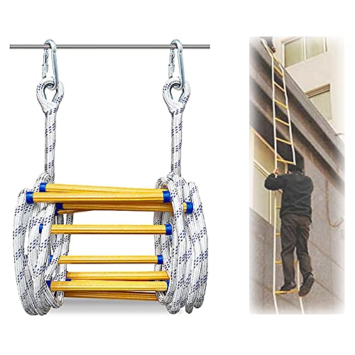 MEVZHH Leitern, Weiche Leiter Seil Leiter Feuersichere Rettungsleiter Feuerflucht Leiter Für Notfälle Schwere Multifunktionsleiter Lastkapazität Bis Zu 200 Kg/Weiß / 30M / 98.4Ft / Weiß / 8M / 26.2F von MEVZHH
