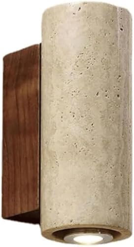 MEVZHH Moderne Nordic Wall Sconces Massivholz Basis Wandlampen, Zylindrische Gelbe Travertin Wandbeleuchtufür Schlafzimmer Wohnzimmer Flur/Eine Farbe/23 cm MEVZHH Moderne Nordic Wall Sconces Massivholz Basis Wandlampen, Zylindrische Gelbe Travertin Wandbeleuchtufür Schlafzimmer Wohnzimmer Flur/Eine Farbe/23 cm von MEVZHH