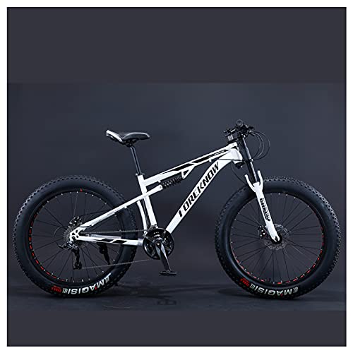 MEVZHH Mountainbikes, 24 Zoll Fat Tire Hardtail Mountainbike, Doppelfederungsrahmend Federgabel All Terrain Mountainfür Männer Frauen Erwachsener, Blau, 7 Geschwindigkeit/Weiß/7 Geschwindigkeit MEVZHH Mountainbikes, 24 Zoll Fat Tire Hardtail Mountainbike, Doppelfederungsrahmend Federgabel All Terrain Mountainfür Männer Frauen Erwachsener, Blau, 7 Geschwindigkeit/Weiß/7 Geschwindigkeit von MEVZHH