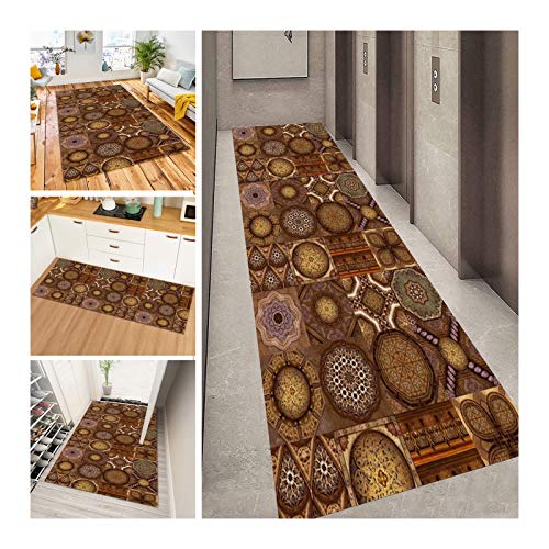 MEVZHH Runner Teppiche Für Flur Teppich, Geometrisches Europäischer Stil Rutschschutz Gummi Backinicht-Shfür Küche Eingang, Stapel 0.6Cm / a / 0.9 X 1M/Ein/1,2 * 6M von MEVZHH