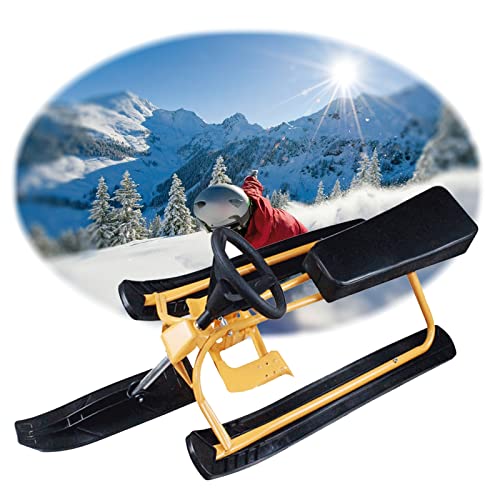MEVZHH Schnee Racer Schlitten Schnee Schlitten Für Kleinkinder Alter 3D Höher Langlebiger Stahlrahmen Schnee Laufer Fahrrad Ski Schlitten Schiebebrett Mit Bremsend Lenkrad Schlitten Hält 2 Kinder 1 Te MEVZHH Schnee Racer Schlitten Schnee Schlitten Für Kleinkinder Alter 3D Höher Langlebiger Stahlrahmen Schnee Laufer Fahrrad Ski Schlitten Schiebebrett Mit Bremsend Lenkrad Schlitten Hält 2 Kinder 1 Te von MEVZHH