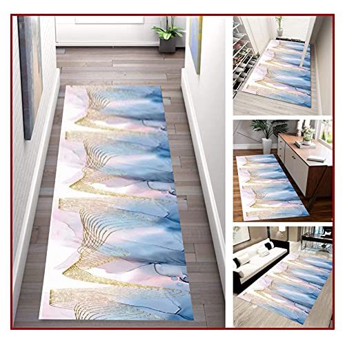 MEVZHH Teppiche, Lange Flur Teppiche Teppich, Abstrakte Mehrfarbige Weich Zur Berührudünne Niedrige Stapel Rutschfeste Waschbar Für Innenwohnzimmer Ein/a / 1 X 5M/Ein/0,6 * 6M von MEVZHH