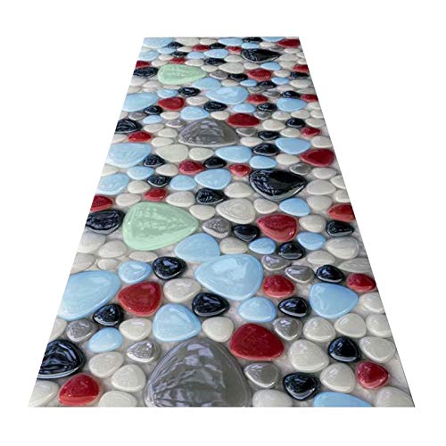 MEVZHH Teppiche, Lange Halle Teppich, Kieseln Muster Rutschschutz Bereich Teppiche Waschbar Spaltbar Für Schlafzimmer Küche Eingang, / a / 80X200Cm/Ein/60 * 250 cm von MEVZHH