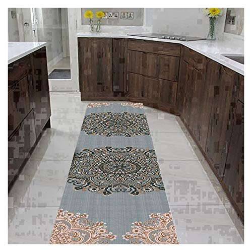 MEVZHH Teppiche, Lange Halle Teppich, Waschbar Bereich Teppicheskid Zeitgenössische Blumen Weich Dick Für Eingang, Wohnzimmer Esszimmer, Stapel 0.6Cm / a / 100X500Cm/Ein/140 * 600 cm von MEVZHH