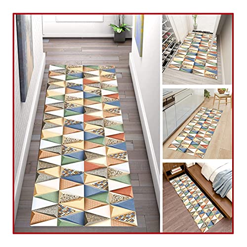 MEVZHH Teppiche,Lange Flur Teppiche Teppich, Geometrische Muster Bodenschutz Rutschfeste Weiche Waschbar,Verwendet Für Veranda Veranda Balkon,Stapel 0.6Cm / a / 0.9 X 4M/Ein/1 * 5M von MEVZHH