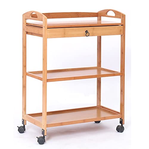 MEVZHH Trolley, Beweglicher Holz-Abendessen-Trolley, Schicht-Tee-Abendessen-Wagen, Kleiner Wohnzimmerschrank, Schönheitssalon-Trolley/1 Stück/59X33X80 cm von MEVZHH