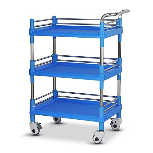 MEVZHH Trolleys, Bewegliche Hand Trucks Aufbewahrungswagen, Küche 3 Stufe Mobile Beauty Salon Warenkorb Bremse, Hotel Service Rollwagen, Tragbar/Grau/L-73 X 53 X 100Cm/Blau/L-64 * 44 * 100 cm MEVZHH Trolleys, Bewegliche Hand Trucks Aufbewahrungswagen, Küche 3 Stufe Mobile Beauty Salon Warenkorb Bremse, Hotel Service Rollwagen, Tragbar/Grau/L-73 X 53 X 100Cm/Blau/L-64 * 44 * 100 cm von MEVZHH