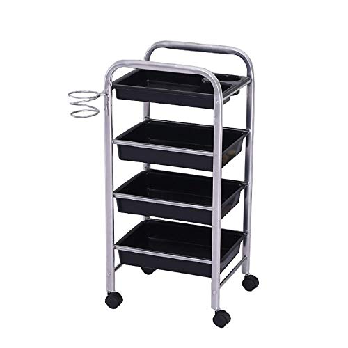 MEVZHH Trolleys, Bewegliche Hand Trucks Aufbewahrungswagen, Küche Beauty Salon Warenkorb Mit 4 Schubladen 1 Haartrockner Halter, Rollwagen Für Spa/Schwarz / 37 X 27 X 82Cm/Silber/37 * 27 * 82Cm MEVZHH Trolleys, Bewegliche Hand Trucks Aufbewahrungswagen, Küche Beauty Salon Warenkorb Mit 4 Schubladen 1 Haartrockner Halter, Rollwagen Für Spa/Schwarz / 37 X 27 X 82Cm/Silber/37 * 27 * 82Cm von MEVZHH