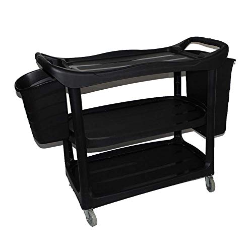 MEVZHH Trolleys, Bewegliche Handwagen Speicherwagen, Küche 3-Schichten Hotel Catecart Mit Schmutzwanne, Service Rollwagen Mit Griff, 50 Kg Belastbarkeit Pro Regal von MEVZHH