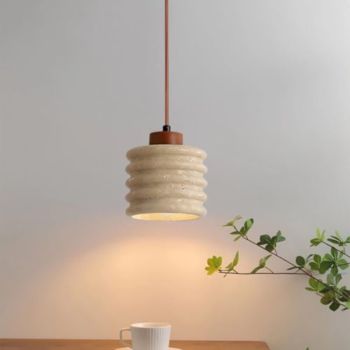 MEVZHH Wandlampen, Natürlicher Stein Holz Hängelamwabi-Sabi Gelb Höhle Licht E27 Japanischer Stil Korridor Hängend Mit Verstellbarer Höhe Für Nordic Schlafzimmer Wohnzimmer/Ein von MEVZHH