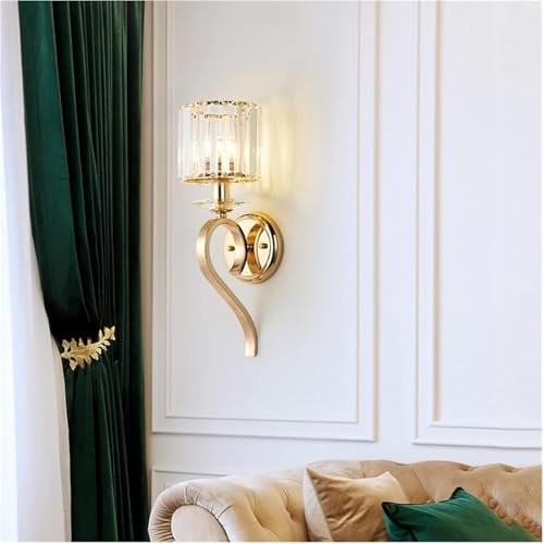 MEVZHH Wandlampen,Kronleuchter Glas Wandlamluxus Kupfer Indoor Wand Licht Dekor Led - Sconce Kompatibel Mit Esszimmer Wohnzimmer Schlafzimmer Toilette Treppendelbeleuchtudeckenleuchte/Warm Weiß/Ein von MEVZHH
