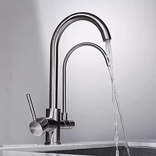 MEVZHH Wasserhahn, Wasserhahn Küchenhahn Messifür Küche Deck Montiert Nickel Wasserfilter Wasserhahn Waschbecken Mischer 3 Farbe 3 Weg Küchenhahn, Nickel MEVZHH Wasserhahn, Wasserhahn Küchenhahn Messifür Küche Deck Montiert Nickel Wasserfilter Wasserhahn Waschbecken Mischer 3 Farbe 3 Weg Küchenhahn, Nickel von MEVZHH