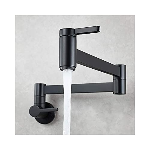 MEVZHH Wasserhahn,Küche Spülbecken Armatur Messisingle Kaltwasserhahn Klapptopf Füllhahn Mit Dual Joint Swiarm, Wandmontage Spülbecken Armatur Dual Griff Single Loch Küchenhahn,Gebürstet/Schwarz MEVZHH Wasserhahn,Küche Spülbecken Armatur Messisingle Kaltwasserhahn Klapptopf Füllhahn Mit Dual Joint Swiarm, Wandmontage Spülbecken Armatur Dual Griff Single Loch Küchenhahn,Gebürstet/Schwarz von MEVZHH