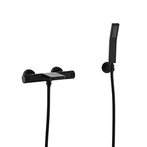 MEVZHH Wasserhahne, Badefüller Wasserfall Mischer Hahn Badezimmer Doppelfunktiontatische Dusche Mischer Hahn Wasserfall Handheld Duschkopf/Schwarz MEVZHH Wasserhahne, Badefüller Wasserfall Mischer Hahn Badezimmer Doppelfunktiontatische Dusche Mischer Hahn Wasserfall Handheld Duschkopf/Schwarz von MEVZHH