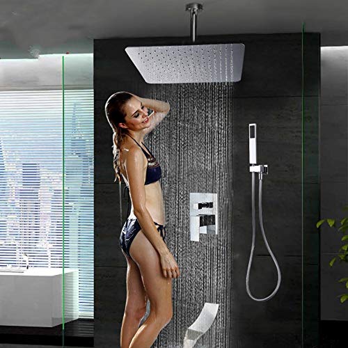 MEVZHH Wasserhahne, Duschsystem Deckenmontage Versteckte Dusche Set Quadrat Chrome Regen Duschkopf Wasserhahn Handheld Dusche Spritzer Mixer Hahn Wasserfall Auslauf/20 Zoll MEVZHH Wasserhahne, Duschsystem Deckenmontage Versteckte Dusche Set Quadrat Chrome Regen Duschkopf Wasserhahn Handheld Dusche Spritzer Mixer Hahn Wasserfall Auslauf/20 Zoll von MEVZHH