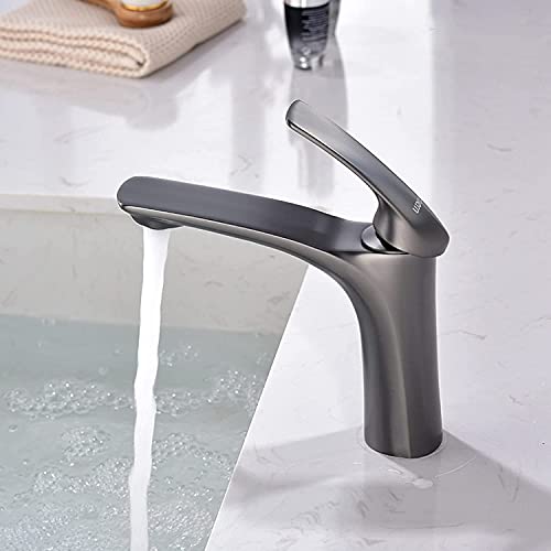 MEVZHH Wasserhahne, Wasserhahn Arbeitsplatte Küche Wasserhahne Grau All-Kupfer Über Tisch Waschbecken Wasserhahn Heißed Kalte Waschbeckenter Tisch Waschbecken Erhöhte Waschbecken Wasserhahn/Tr von MEVZHH