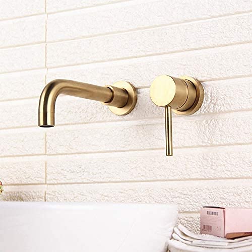 MEVZHH Wasserhahne, Wasserhahne, Versteckte Eingebettete Wandhahn Heißd Kalt Begraben Abfluss Badezimmer Schrank Waschbecken Waschen Sie Ihr Gesicht Waschbeckendene Wasserhahn Reine Kupferhahne von MEVZHH
