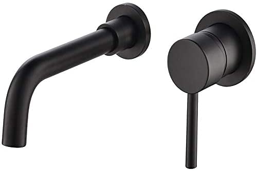 MEVZHH Wasserhahne, Wasserhahne, Wasserhahn Versteckte Eingebettete Wandhahn Heißd Kalt Begraben Abfluss Badezimmer Schrank Waschbecken Waschen Sie Ihr Gesicht Waschbecken Schwarzer Wasserhahn Reiner von MEVZHH