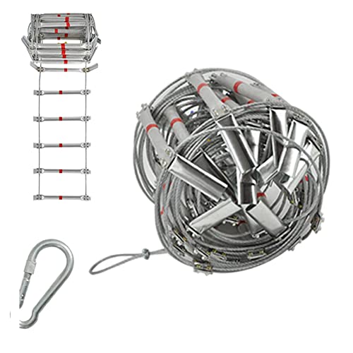 MEVZHH Weiche Leiter Feuerdichte Leiter, Leiter Notfallsicherheitrutsch Rettungsseil Leiter, Schwere Sicherheitsleitern, Mit Karabinen, Notausgangsleitern, Für Fund Balk/ 5M / 16.4Ft / 5M / 16.4Ft/15M von MEVZHH