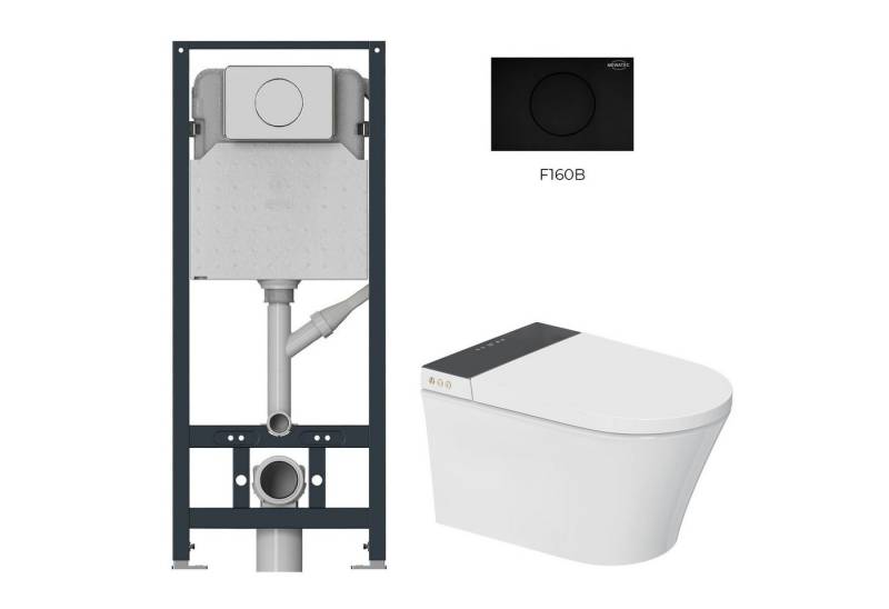 MEWATEC Dusch-WC Kombi-Set Florence Pro Plus mit Vorwandelement, wandhängend, Abgang Wand, Komplett-Set, Das hochwertige Luxus Dusch WC-Set Florence Pro Plus F2100! von MEWATEC