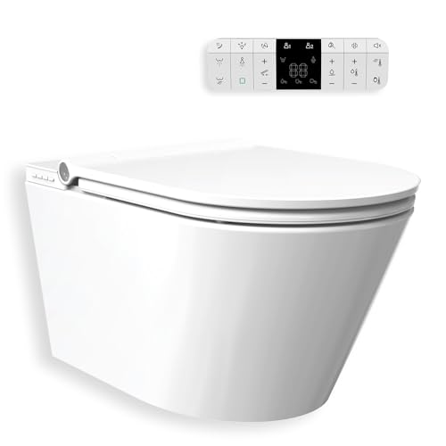 MEWATEC EasyUp 2.0, Dusch WC Komplettanlage, Vortex Spülung, wandhängend, spülrandlos, Nanobeschichtung von MEWATEC