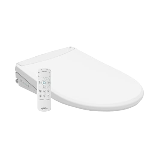 MEWATEC Ohio O800 Dusch Bidet Sitz | Smart Toilette | mit dem stärkstem Wasserdruck aller Zeiten | extrem flach | mit Geruchsabsaugung, Warmluftföhn und Fernbedienung (V-Form) von MEWATEC