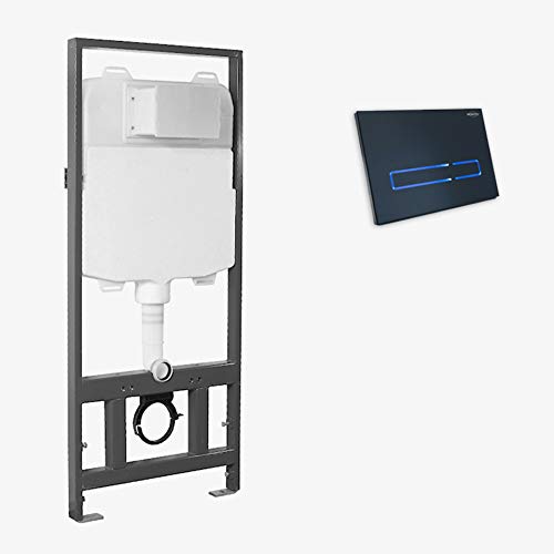 MEWATEC Vorwandelement SlimFix mit Betätigungsplatte LED schwarz (SF118) von MEWATEC