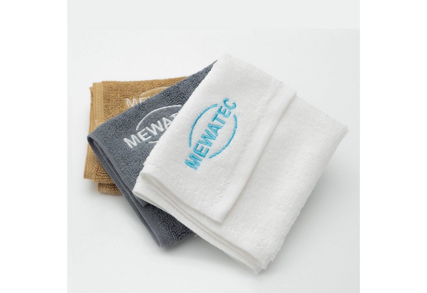 MEWATEC Waschlappen Premium-Trockentücher in weiß, grau, sand (14-tlg) von MEWATEC