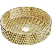 Aura Glas-Waschtischschüssel 39 x 39 cm, gold - 24013952 - Mexen Aura Glas-Waschtischschüssel 39 x 39 cm, gold - 24013952 - Mexen von MEXEN